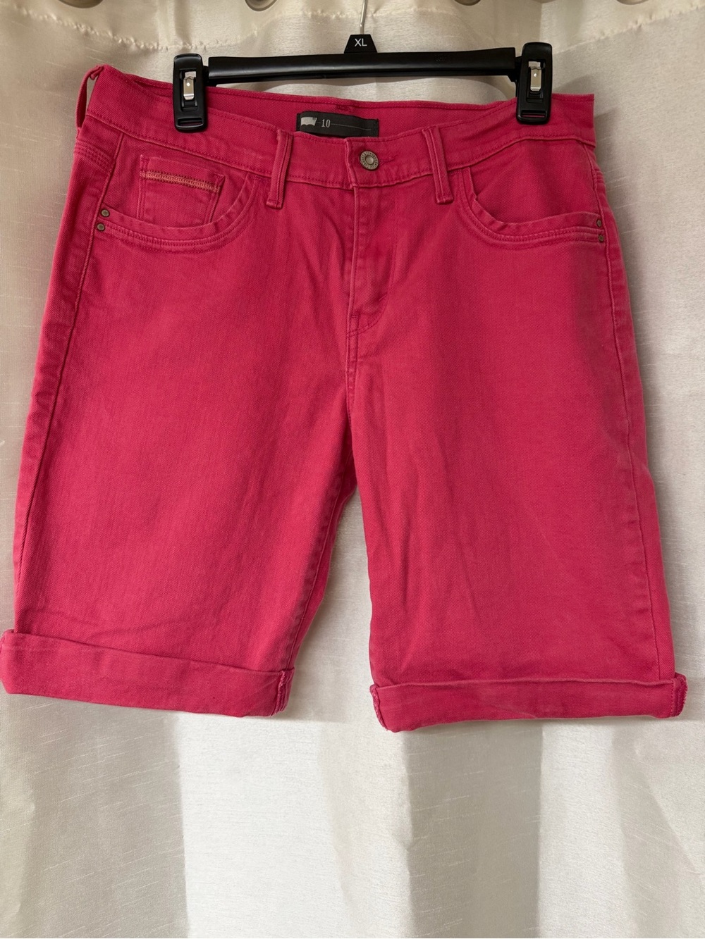 Levi's Women's Hot Pink Denim Bermuda Shorts